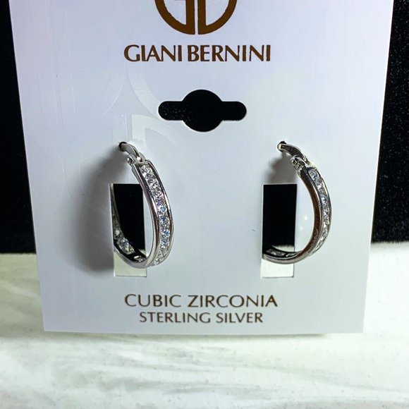 Hoop Earrings sterling silver and cubic zirconia